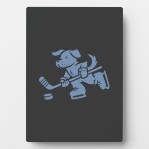 Plaque Photo Silhouette de chien Retriever d'or Labrador Hockey