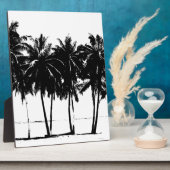 Plaque Photo Silhouette de palmiers blancs noirs (Côté)