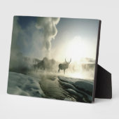 Plaque Photo Silhouette d'Elk au Castle Geyser (Côté)