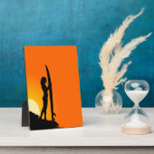 Plaque Photo Silhouette du coucher de soleil surfer (Côté)