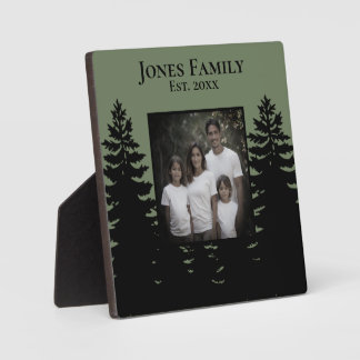 Plaque Photo Silhouette minimaliste de pin noir personnalisatio