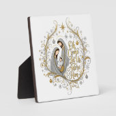 Plaque Photo Silver and gold nativity Christmas (Recto)