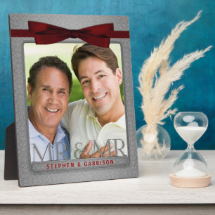 Plaque Photo Silver Mr & Mr Gay Mariage Photo Frame