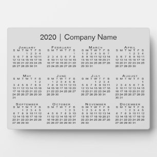 Plaque Photo Simple 2020 Calendrier Nom de l'entreprise sur le