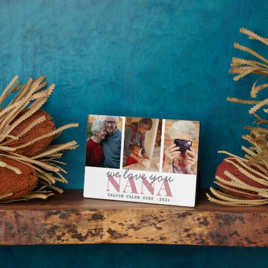 Plaque Photo Simple 3 Photo Calligraphie nous vous aimons NANA (Côté)