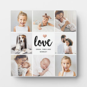 Plaque Photo Simple and Chic Photo Collage Love with Heart
