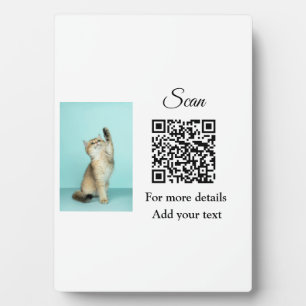 Plaque Photo Simple animal name details QR code add text photo