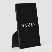 Plaque Photo Simple Black Custom Ajouter Votre Nom Élégant (Côté)