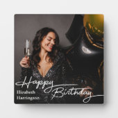 Plaque Photo Simple Elegant Happy Birthday Photo (Devant)
