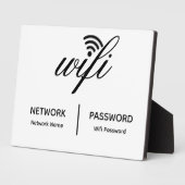Plaque Photo Simple Élégant Réseau Wifi Mot de passe Info Table (Côté)