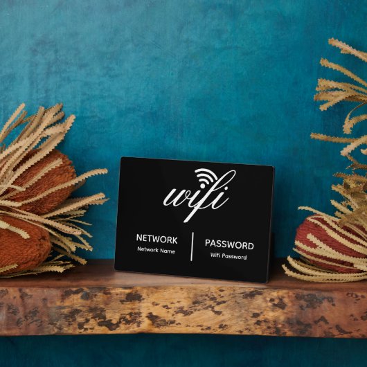 Plaque Photo Simple Élégant Réseau Wifi Mot de passe Info Table (Côté)