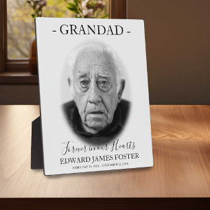 Plaque Photo Simple Forever in our Hearts Memorial Relative
