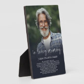 Plaque Photo Simple In Loving Memory Psaume Photo Mémoriale (Côté)
