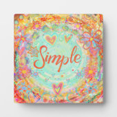 Plaque Photo Simple Joli Pastel Floral Inspirivity Easel (Devant)