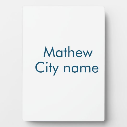Plaque Photo simple lettre initiale monogramme ajouter votre no (Devant)