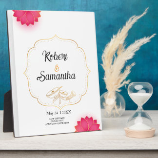 Plaque Photo Simple Lotus Minimaliste mariage