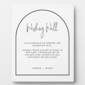 Plaque Photo Simple Mariage d'arche noire blanche enseigne bien (Devant)