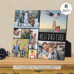 Plaque Photo Simple MEILLEUR DAD EVER 8 Collage photo<br><div class="desc">Créez votre propre collection de photos personnalisées et personnalisées sur cette plaque photo à chevalet de 8x10" pour le BEST DAD EVER avec ce modèle de collage photo facile à télécharger avec 8 images de différentes formes et tailles, horizontales et verticales pour accueillir une grande variété de sujets photo dans...</div>