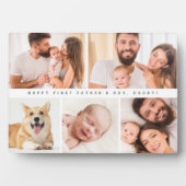 Plaque Photo Simple mignonne première fête des pères papa photo (Devant)