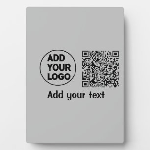 Plaque Photo Simple minimum q r code ajouter logo code d'analys