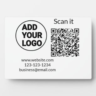 Plaque Photo Simple minimum q r code ajouter logo code d'analys