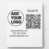 Plaque Photo Simple minimum q r code ajouter logo code d'analys (Devant)