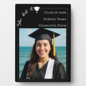 Plaque Photo Simple modern photo black white Graduate (Devant)