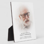 Plaque Photo Simple Moderne "En Mémoire Affectueuse" Mémorial (Côté)