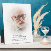 Plaque Photo Simple Moderne "En Mémoire Affectueuse" Mémorial (Côté)