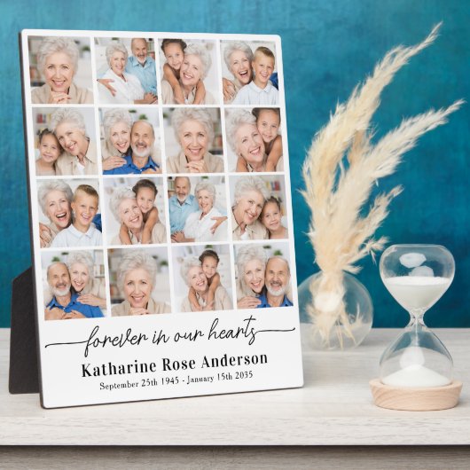 Plaque Photo Simple pour toujours dans nos coeurs Multi Photo M (Côté)