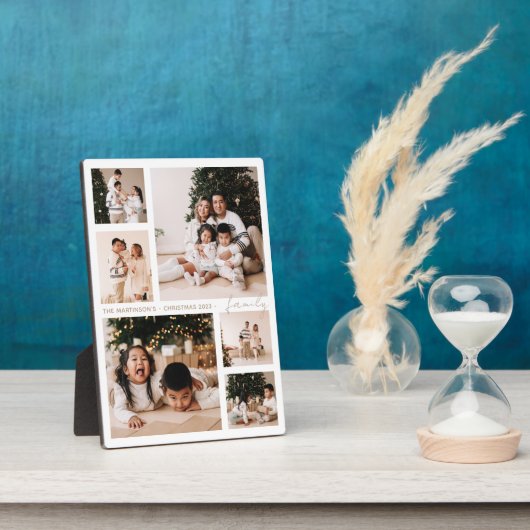 Plaque Photo Simple Script Family Photo Collage Vacances (Côté)