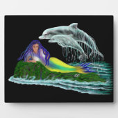 Plaque Photo Sirène avec dauphins (Devant)