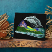 Plaque Photo Sirène avec dauphins (Côté)