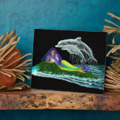 Plaque Photo Sirène avec dauphins (Côté)