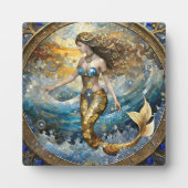 Plaque Photo Sirène dans les vagues de l'océan (Devant)