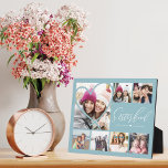 Plaque Photo Sisterhood Script BFFs Heart 7 Photo Grid Collage<br><div class="desc">Un cadeau spécial et mémorable pour vos soeurs. Le design comprend sept photos de montage grille pour afficher vos propres photos d'amis. "Sisterhood" est affiché dans la typographie stylisée. Une simple forme cardiaque est affichée sur l'une des photos. Envoyez un cadeau mémorable et spécial à vous-même et à votre ou...</div>