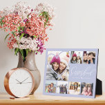 Plaque Photo Sisterhood Script BFFs Heart 7 Photo Grid Collage<br><div class="desc">Un cadeau spécial et mémorable pour vos soeurs. Le design comprend sept photos de montage grille pour afficher vos propres photos d'amis. "Sisterhood" est affiché dans la typographie stylisée. Une simple forme cardiaque est affichée sur l'une des photos. Envoyez un cadeau mémorable et spécial à vous-même et à votre ou...</div>