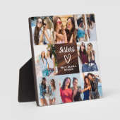 Plaque Photo Sisters Script Cadeau Pour Amis Wood Photo Collage (Recto)
