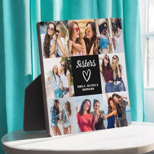 Plaque Photo Sisters Script Cadeau Pour Les Amis Photo Collage