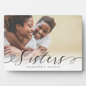 Plaque Photo Sisters Script Cadeau Pour Soeurs Photo Keepsaké (Devant)