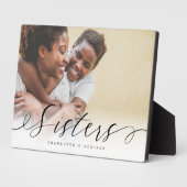 Plaque Photo Sisters Script Cadeau Pour Soeurs Photo Keepsaké (Côté)