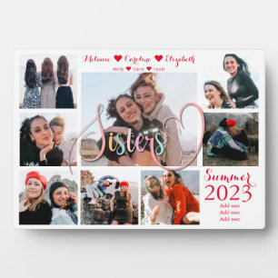 Plaque Photo Sisters Script Keepsaké Cadeau Photo Collage Plaqu