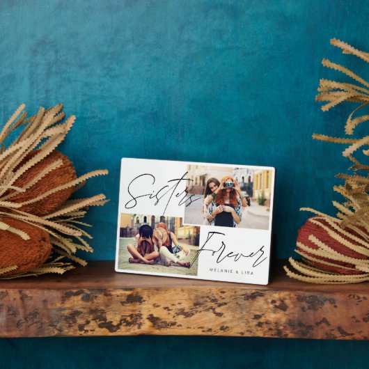 Plaque Photo Sisters Script Overlay, Multiples Photo tendance (Côté)