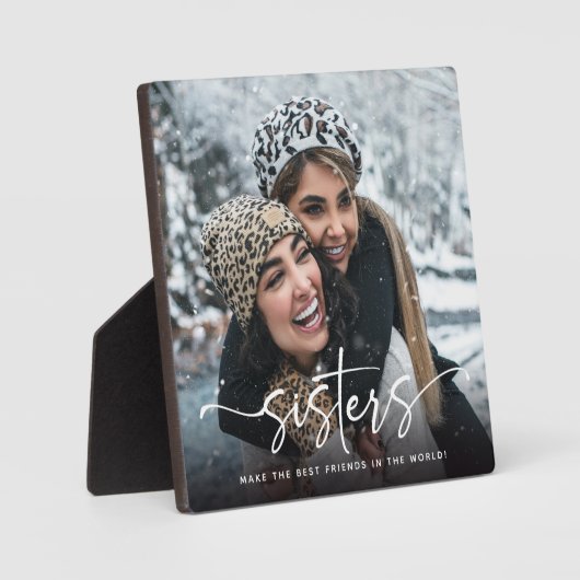 Plaque Photo Sisters Script Photo Keepsaké cadeau (Recto)