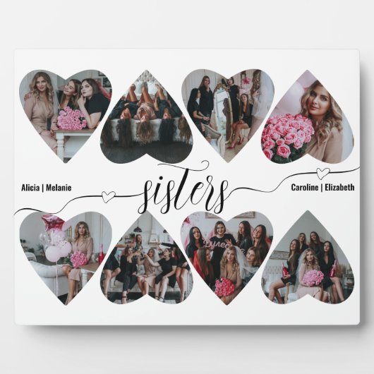 Plaque Photo Sisters Script, Sisters Love Keepsaké Collage Cade (Devant)