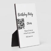 Plaque Photo Site web de fête d'anniversaire simple code-barres (Côté)