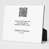 Plaque Photo Site web de mariage QR ajouter nom de la photo dat (Côté)