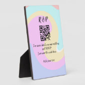 Plaque Photo Site web de mariage rsvp q r code ajouter nom text (Côté)