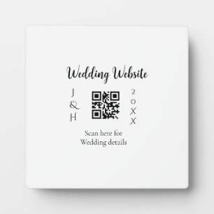 PLAQUE PHOTO SITE WEB DE MARIAGE SCAN QR NOM DU COUPLE ANNÉE SI