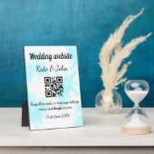 Plaque Photo Site web de mariage simple minimal Q R code ajoute (Côté)